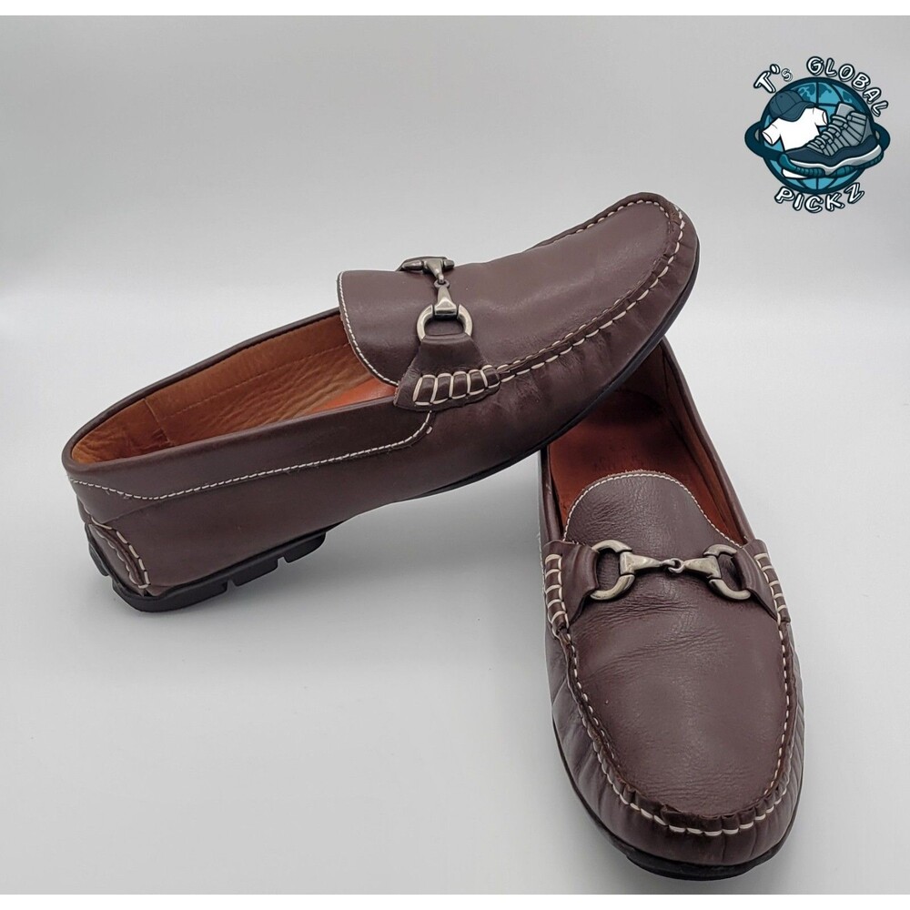 Peter Millar Mens Horse Bit Leather Loafers Sz 11.5M Brown Driving Shoes Slip On